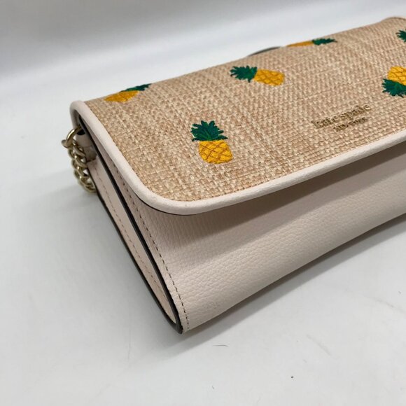 Kate Spade Beige Leather Darcy Pineapple Chain Wallet - Picture 7 of 10